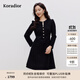 珂萊蒂爾【藝彩鎏光】25新羊毛香風(fēng)通勤氣質(zhì)淑女a(chǎn)字裙連衣裙 黑色 M