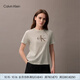 Calvin KleinJeans25夏季女士休閑通勤ck字母印花純棉針織圓領(lǐng)短袖T恤上衣 YAS-牛乳白 M
