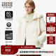 Teenie Weenie小熊女裝羽絨服冬簡(jiǎn)約休閑學(xué)院三防舒適保暖連帽外套 象牙白 S (160)