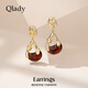 Qlady金色耳飾女樹(shù)脂耳釘獨特漂亮耳環(huán)2025新款氣質(zhì)高級感復古耳墜