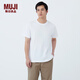 無(wú)印良品（MUJI）男式棉混抗菌短袖T恤男士打底衫男款 25年夏季男裝 內搭 白色 L (175/100A)