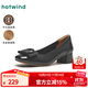 熱風(fēng)（Hotwind）商場(chǎng)同款優(yōu)雅氣質(zhì)中跟單鞋柔軟舒適25年春季新款女士時(shí)尚休閑鞋 01黑色 （牛頭層皮革） 37