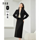 梵希蔓黑色西裝套裝女2025春新款簡(jiǎn)約通勤高級感短款小西服兩件套 M5879 黑色 XL