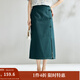 茵曼（INMAN）新中式復古盤(pán)扣牛仔裙女2025夏季新款時(shí)尚百搭顯瘦A字開(kāi)叉裙 牛仔藍 M