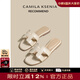 CAMILA KSENIA涼拖鞋女款2025新款夏季全羊皮一字拖外穿時(shí)尚休閑顯白 杏仁奶油白 37
