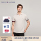 TOMMY HILFIGER【透氣舒適】夏季男裝珠地網(wǎng)眼撞色袖口修身短袖POLO衫 米白色AWD L （推薦：140-155斤）
