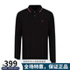 阿瑪尼男裝鷹標logo休閑商務(wù)棉質(zhì)春秋穿搭長袖POLO衫 黑色（8N1FB5） L （140-160斤）僅供參考