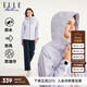 ELLE ACTIVE梭織連帽風(fēng)衣女冬季戶(hù)外徒步防水保暖時(shí)尚減齡活力運動(dòng)夾克外套 淺紫色 L