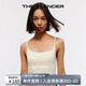 The Blender25秋純色打底吊帶無(wú)縫針織固定薄胸墊羅紋舒適顯瘦內搭女上衣背心 奶油白 M
