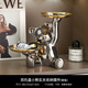 雅藝飾家米奇創(chuàng  )意玄關(guān)客廳酒柜電視柜辦公室裝飾喬遷之喜搬家禮物 雙托盤(pán)小熊收納鍍銀