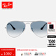 雷朋（RayBan）男女款墨鏡飛行員形蛤蟆鏡駕駛眼鏡漸變色鏡片0RB3025可定制 003/3F銀色鏡框淺藍色漸變鏡片 尺寸58