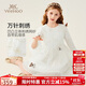 英氏（YEEHOO）女童連衣裙兒童公主裙中大童裝晚禮服刺繡宴會(huì )裙子秋 白色 120