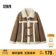 森馬（Semir）外套女牛角扣翻領(lǐng)寬松文藝2024冬季仿麂皮仿兔毛夾克109724108011
