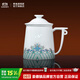 景德鎮（jdz）官方陶瓷辦公室家用過(guò)濾杯大容量帶蓋茶水分離玲瓏杯子國慶禮物 同心杯