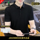 JASONWOOD官方正品品牌短袖t恤男2026夏季薄款中年休閑商務polo衫 黑色【現貨速達】 XL 建議【體重130-145斤】