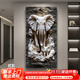 致匠心現代輕奢玄關(guān)裝飾畫(huà)立體浮雕肌理大象掛畫(huà)2025新款高端入戶(hù)門(mén)壁畫(huà) C-吉祥平安 100*200CM 無(wú)框畫(huà)（優(yōu)質(zhì)油畫(huà)布+砂巖工藝）