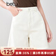 百圖betu女裝2025夏季新款牛仔褲夏日多色環(huán)保水洗牛仔短褲女2503T77 白色 M