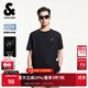 杰克·瓊斯（JACK&JONES）25年衣服男裝短袖t恤男士夏季【涼感】華夫格潮流法斗犬刺繡半袖 E40黑色 常規 2XL