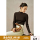 獨束大碼女裝可機洗發(fā)熱打底衫2024秋季新款女半高領(lǐng)針織衫 板栗粽 L (尺碼：2)