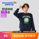 Skechers斯凱奇兒童加絨秋季時尚圓領(lǐng)套頭衛(wèi)衣男女童寬松休閑上衣L425K030 加絨/藏青色/002Z 170
