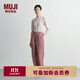 無印良品（MUJI）女式 燈芯絨直筒褲褲子女款長(zhǎng)褲休閑褲秋季女裝BEB90C4A 煙熏粉色 XL (165/74A)