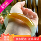 翡翠手鐲黃翡翠手鐲玉鐲冰種鐲子平安鐲玉手鐲老坑翡翠雞油黃 57圈口