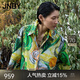 JNBY/江南布衣春夏新品襯衫棉質(zhì)浪漫多巴胺花卉寬松長(zhǎng)袖5P3213690 797/黃黑系 M