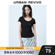 UR2025春季新款女裝時(shí)尚休閑百搭修身短款短袖T恤UWB450017 黑色 M