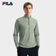 FILA 斐樂(lè )官方男子針織長(cháng)袖衫2025冬季新款時(shí)尚休閑半拉鏈基礎長(cháng)T 軍青綠-KK XL 180/100A/XL