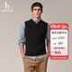 哈吉斯（HAZZYS）男裝 秋冬季無(wú)袖男毛衣簡(jiǎn)約馬甲百搭套頭羊毛背心男ABYZD0CCF05