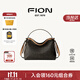 菲安妮（FION）2025新款托特包包女包復古印花單肩手提包包 咖/駝
