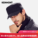 卡蒙（Kenmont）毛呢拼接鴨舌帽男士冬季帽子時(shí)尚棒球帽戶(hù)外休閑男帽平頂帽2417 黑灰色 均碼 59cm