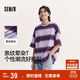 森馬（Semir）短袖T恤男條紋情侶裝夏季半袖上衣oversize無(wú)性別潮101324100211