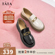 他她（TATA）英倫厚底樂(lè )福鞋女鞋淺口單鞋小皮鞋秋季新款WIZ12CA4 黑色 37