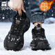 森馬男鞋冬季加絨保暖棉鞋潮牌運動(dòng)休閑鞋男士厚底跑步老爹鞋 黑色 40