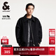 杰克·瓊斯（JACK&JONES）男裝春秋后背pu皮裝飾時(shí)尚潮流百搭舒適尖領(lǐng)毛呢大衣男224427031 黑色E40 常規 黑色E40 L 180