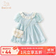 班喜迪女童連衣裙夏裝2025新款小女孩公主裙女寶寶周歲禮服夏季兒童裙子 藍色 80