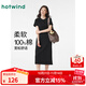 熱風(fēng)（Hotwind）T恤連衣裙25年春季新款女裝針織連衣裙圓領(lǐng)長(cháng)裙打底連衣裙 01黑色 L