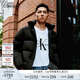 Calvin KleinJeans【防水】秋冬男士ck休閑通勤鴨絨立領(lǐng)羽絨服外套J326958 BEH-太空黑 M