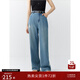 自巧小個(gè)子直筒破洞牛仔褲女2024夏季新款長(cháng)褲高腰顯瘦闊腿褲子 牛仔藍 S (3碼)