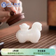 蘇氏陶瓷（SUSHI CERAMICS）冰種玉瓷馬上有錢(qián)茶寵擺件禮盒裝茶桌茶具配件高檔伴手禮