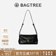 BAGTREE明星同款 包包樹(shù)奶盒包植鞣皮輕奢品牌新款單肩斜挎枕頭hobo女包 檀黑色-小號 高級小眾生日禮物女