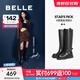 百麗（Belle）周雨彤同款盛裝舞步美拉德騎士靴女商場(chǎng)款長(cháng)筒靴C1L1DDG4 黑色 【周雨彤同款】 39 (245mm)