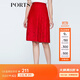 PORTS寶姿  新品商場(chǎng)同款女裝優(yōu)雅勾花蕾絲半身裙半截裙LN8S053HFD045 火焰紅 XS (2)