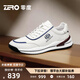 零度Zero運(yùn)動(dòng)鞋男新款頭層牛皮休閑男鞋時(shí)尚舒適低幫緩震回彈慢跑鞋男 白藍(lán) 42 拍比運(yùn)動(dòng)鞋小一碼