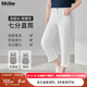 MsShe【不規則毛邊七分牛仔褲】大碼女裝2025夏裝胖mm直筒小腳褲 牛仔白色現貨 2XL