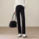ESE-Y逸陽(yáng)冬季加絨小直筒褲女2025年高腰顯瘦彈力窄版煙管小黑褲子加厚 黑色-常規 27