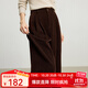 熙世界（sllsky）【雪尼爾燈芯絨褲】老錢(qián)風(fēng)休閑闊腿褲冬季厚款直筒長(cháng)褲子 深咖色 M