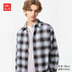 優(yōu)衣庫男女裝法蘭絨格子襯衫長(cháng)袖襯衣薄外套25秋冬481224 480767 480767/61水藍色 L