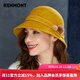 卡蒙（Kenmont）圓頂禮帽女式毛呢帽子冬季韓版時(shí)尚保暖羊毛帽歐美毛氈帽盆帽2773 芥末黃色 可調節(57cm)